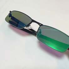Adult Sunglasses Villain Magnifying Glass Mirrored Frameless Square Frame - C5 - 查看 2