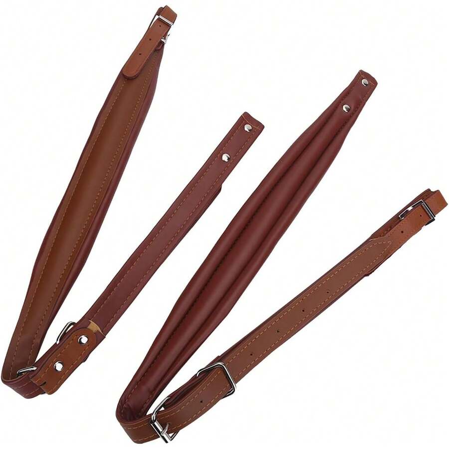 Correas de Arnés de Acordeón, Cinturones de Hombro de Acordeón Ajustables para Acordeón bajo 16-120, Acordeón de Cuero PU Suave (BROWN) - 1 - Ver 1