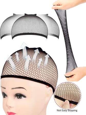 Gorros de malla elástica - Gorro de red elástico suave y transpirable para un ajuste cómodo y de la peluca, protector de cabello ligero para mujeres