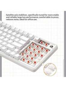 Lenovo لوحة مفاتيح ميكانيكية MK9 مكونة من 98 مفتاحًا، بتصميم مريح، وإحساس خطي، وتقنية N-key Rollover كاملة، ومتوافقة مع أجهزة الكمبيوتر المحمولة وأجهزة الكمبيوتر المكتبية، ولوحة مفاتيح سلكية للعمل المكتبي والألعاب. - وردي ناعم (محور أحمر) - مشاهدة 8