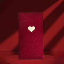 6pcs Premium Red Heart-Shaped Paper Envelopes, Suitable For New Year, Christmas, Valentine's Day, Birthday, Creative & Elegant Gift Packaging Envelopes For Special Occasions - Multicolor - View 3