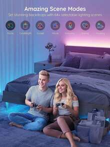 NBBUFF Smart RGB TV Light, Decorative LED Strip Light For Rooms, Controllable By App And Remote, Features Music Sync Mode, Timer, And Color Changing; Suitable For Bedrooms, Living Rooms, Ceilings, Holiday Gifts, Christmas Parties, And Wedding Decorations.