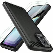 For Moto G-5G-2024 Casewith 2pcs Screen Protector Shock-Absorption Flexible TPU Rubber Protective Cell For  Moto G 5G 2024 Phone Case Cover Black - MotoG5G2024CaseBlack - Xem 1