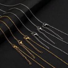 5pcs Stainless Steel Cross Pendant Necklace With Lobster Clasp Adjustable Chain For DIY Jewelry Making - HG0191 - View 2