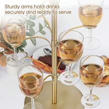 Champagne Tower Glasses Holder - 3 Tier Cocktail Tree Drink Tower, 12 Holders Metal Wine Glass Stand For Champagne, Martini, Margarita, Party, Weddings, And Home Bar Display - 金色 - 查看 6