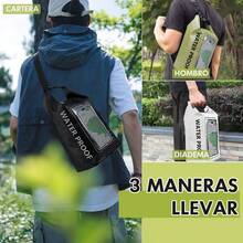 Bolsa Seca Impermeable para Senderismo, 5L Mochila a Prueba de Agua con Bolsa para Telfono, Correa de Hombro Ajustable, para Kayak, Rafting, Natacin, Mochila Impermeable, Senderismo Negro - Negro - Ver 6