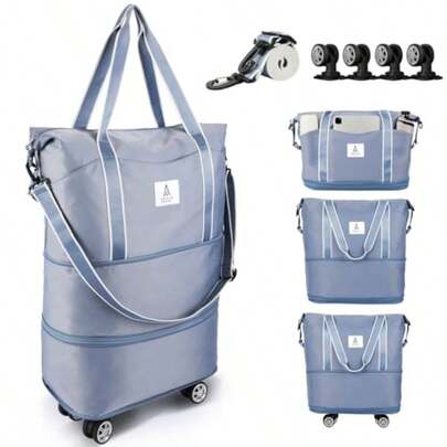 Arxus Rolling Duffle Bag With Spinner Wheels Large Expandable Foldable Carry On Luggage Bag Weekender Bag For Travel Airplane