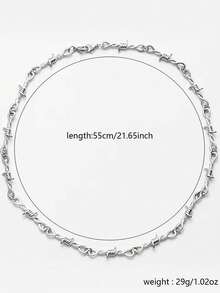 1 pieza Collar con colgante de aleación con decoración de espinas, accesorio diario para hombres - Plateado - Ver 6