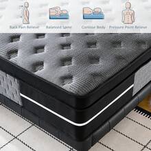8/10/12/14 Inch Queen Size Mattress,King Sizes Mattress, Full Size Mattress,Twin Sized Mattress, Bagged Spring And Memory Sponge Mattress, Packaged In Boxes. - 深灰色 - 查看 7