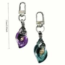 7-Piece Set -7 Colors - Luminous Transparent Shell Resin Pendant With Ocean Style Decoration, Mobile Phone Keychain