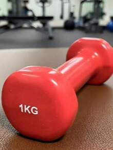 1个光滑涂层哑铃，男士运动健身哑铃，家用深蹲便携式哑铃