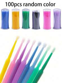 100 chiếc/Chai tăm bông vệ sinh nối mi, dụng cụ nâng mi, cọ chải mi siêu nhỏ, dụng cụ trang điểm - Nhiều màu - View 14