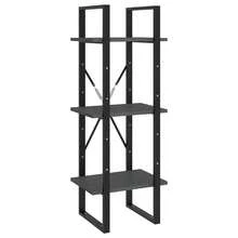 Bibliothèque vidaXL à 3 étagères, grise, 40 x 30 x 105 cm, en pin massif - Noir - Voir 1