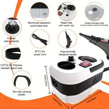 Handheld High-Temperature, High-Pressure Steam Cleaner With Brush Head; Portable For Kitchen, Home, Sofa, And Car Cleaning; Includes 19 Free Accessories. Portable Handheld Steam Cleaner, Kitchen Steam Cleaner, Household Cleaning Tool, Deep Cleaning Equipment, Lightweight Cleaner, Ergonomic Handle, High-Pressure System, Reliable Performance, Multi-Surface Cleaner, Suitable For Floor, Kitchen, And Car Cleaning; Perfect For Halloween And Christmas Gifts. - Xem 5