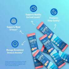 Nello Supercalm Calming Drink Mix With KSM-66 Ashwagandha Vitamin D3 Magnesium & L-Theanine Supports Cortisol Balance Mood Sleep 20 Servings Travel Packets Dietary Supplement - 1 包 - 查看 4