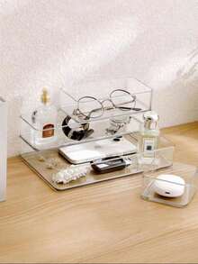 1pc/4pcs/5pcs/6pcs Transparent Drawer Storage Box, Makeup Organizer, Room Decor, Home Decor, Autumn Decor, Bedroom Decor (7/11pcs Set) - Clear - View 5