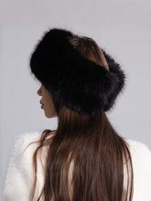 1pc Women Solid Black Fuzzy Headband, Fur Headband,Black Fur Hat,Black Fuzzy Hat,Earwarmer Hairband,Faux Fur Headband,Empty Top Winter Fluffy Hat Winter Outfits,Women Faux Fur Headband Winter Earwarmer Earmuff Ski,Valentine's Day Gifts, New Year Gifts. - Multicolor - View 19