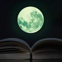 345片夜光月亮星星形状墙贴，粉色或蓝色可选，可爱卡通墙贴，适合儿童房、婴儿房、卧室，吸收光线后夜间发光，可移除可重复使用的自粘式神奇装饰 - 彩色 - 查看 8