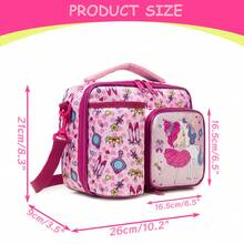 1个斜挎包，户外包，可爱女孩斜挎包，儿童午餐包，带可调节肩带的保温冷藏包 - 女童午餐包 - 查看 6
