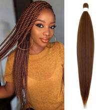 26英寸预拉伸编发，适用于专业编发接发，低温丝滑Yaki纹理卡尼卡隆合成纤维