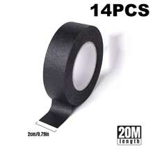 黑色皱纹纹身专用胶带，专为纹身师设计——强力可书写胶带，用于固定纹身床罩、整理墨水瓶和搭建工作台——也非常适合标记纹身用品、素描和艺术项目。