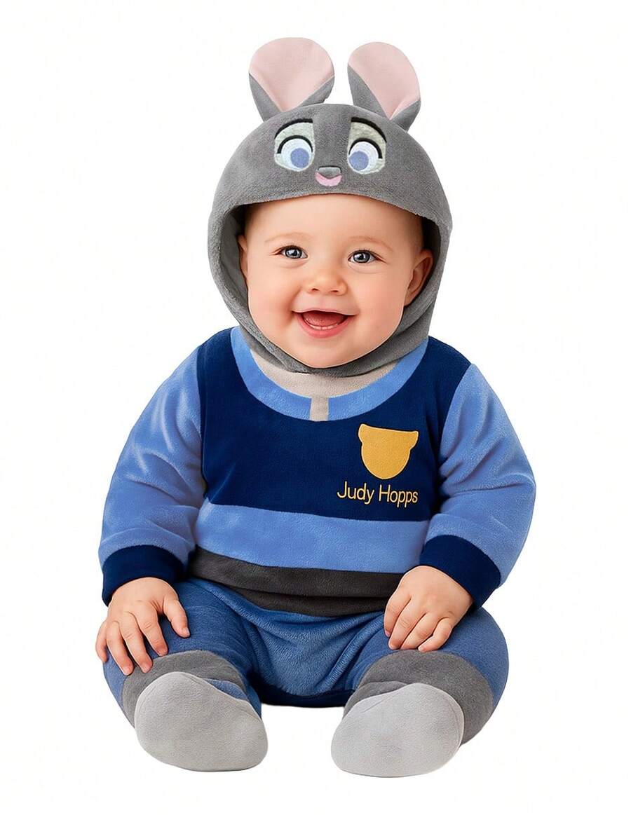 Mameluco para bebe con gorro bordado Disney - azul real - Ver 1