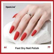 OpenLive 16.5ml Red Nail Polish Large Volume Quick Drying Nail Polish, Fast Drying And Long Lasting Color Nail Art DIY Home Manicure Gift For Women - MàuH - Xem 3