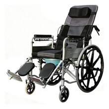 Silla De Ruedas Ligera Plegable Y Totalmente Reclinable - Negro1 - Ver 2