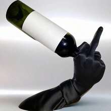 YUnique Middle Finger Wine Rack Funny Hand Gesture Bottle Holder Decorative Single Bottle Display Stand for Countertop Bar or Dining Table Novelty Gift for Wine Lovers Home Kitchen 1Pcs - 1 unidad - Ver 5
