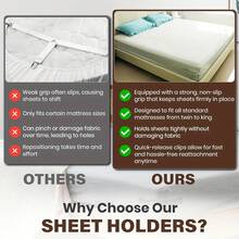 4 Large Bed Sheet Fixing Clips, Invisible Reinforced Bed Sheet Clips, Suitable For Various Sizes Of Bed Sheets, Easy To Install, Can Secure Bed Sheets Firmly, Thickened Anti-Slip Design, Compatible With All Sizes Of Headboards And Side Walls, Bed Sheet Fixing Device, Minimalist Restorer, Reinforced Design, Durable Plastic, Sheet Fixing Clips, Multi-Functional Clips - Gray - View 5