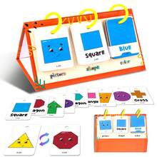 60PCS Early Learning Shape Color Flashcards For Kids Montessori Teaching Aids Pre-School Educational Learning Toy - Multicolor - View 2