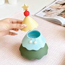 1pc Christmas Tree Jewelry Storage Box, High-End Bedroom Vanity Tabletop Earring Necklace Organizer - One Size - View 5