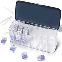 P-80 Daily Contact Lens Organizer With A Remover & A Tweezer, Disposable Contact Lens Dispenser, Clear Plastic Box For All Brands Daily Lens (Blue). - 125-500ml - 查看 1