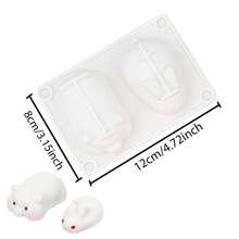 双排小猪兔子手工皂模具 DIY滴管模具 3D立体卡通硅胶皂模具 - 彩色 - 查看 10