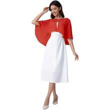 Chiffon Shawl Wraps Shrug For Evening Dress Wedding Cape Cover Up - 紅色 - 查看 6