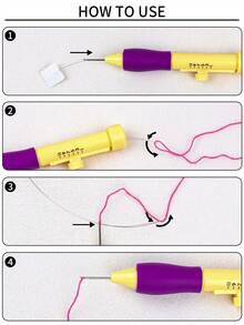 1/2/4pcs Embroidery Punch Needle Kit, 3 Sizes Interchangeable Punch Needle Tips, Adjustable Length