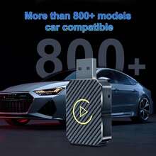 Adaptador inalámbrico 2 en 1 Carplay Android Auto Caja inteligente mini Plug, Adaptador inalámbrico de CarPlay para Android Auto,  - WiFi de 5GHz Tipo-C/USB, Plug & Play, conexión rápida, convierte el cableado original del automóvil en un adaptador inalámbrico de CarPlay, compatible con CarPlay, compatible con Android Auto, adaptador de CarPlay | Adaptador inalámbrico de CarPlay | Adaptador Plug and Play, sin batería - 1 unidad - Ver 2