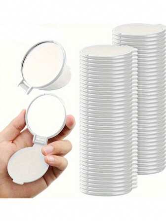 Espejo de maquillaje pequeño y plegable, portátil y redondo, mini espejo plegable para uso diario y de viaje, regalo del Día de la Madre (Negro) Espejo redondo pequeño