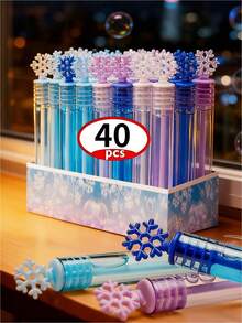 40pcs Christmas Snowflake Bubble Wands, No Water Needed, Suitable For Birthday Party Favors, School Events, Classroom Rewards, Outdoor Gifts, Christmas Gifts, Available In 10/20/40pcs - Multicolor - View 2