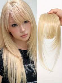 French Layered Bangs Wig, Women's Hairline Wig, Seamless French Bangs Wig, Suitable For Daily Wear, Easy To Wear, Seamless Hair Piece, Multi-Functional Hair Accessory, French Bangs, Natural Looking Wig - Multicolor - View 13