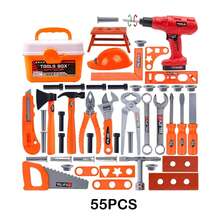 蒙特梭利儿童工具套装，角色扮演建筑玩具，带工具箱 - 适合3岁以上幼儿的益智玩具，3-6岁男孩女孩的完美生日礼物 - 彩色 - 查看 17