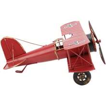 Delicada Artesanía de Biplano Vintage, Modelo de Avión Retro, Metal Hierro Biplano Avión Artesanía Modelo Avión Avión para Casa Oficina Habitación Foto Apoyos (Rojo) - Amarillo - Ver 6