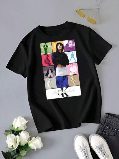 CK Color Grid Retro Cotton Graphic Summer Short Sleeve Unisex T-Shirt