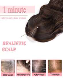 20英寸长波浪假发片，蕾丝材质，长波浪卷发，长款层次感假发片，无刘海，适合头发稀疏的女性，水波纹夹式假发片，合成纤维材质，直发，适合女孩日常佩戴，圣诞节适用 - 彩色 - 查看 7