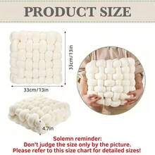 1pc Knotted Pillow Soft Cushion Home Accessory Square Office Knotted Pillow Plush Pillow For Living Room Bedroom Sofa Couch Living Room Home Accessory - Trắng + Xanh Klein - Xem 8