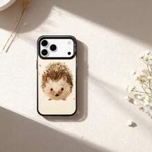 Adorable Hedgehog-Themed Phone Case, A Stylish Protective Cover And A Perfect Gift For Women, Featuring A  Animal Design In Beige, Compatible With For Models 17, 17 Pro, 17 Air, 17 Pro Max, 16, 15, 14, 13, 12 Pro, Pro Max Plus, And S22 - Black - View 1