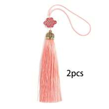 2pcs/Pack Chinese Knot Golden Metal Pendant With Tassels, Cheongsam/Hanfu Garment Decoration, Home Decor Car Hanging Pendant, DIY Craft Accessory, Retro Artistic Atmosphere Decoration