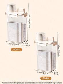 1个/2个宠物食品罐，猫粮储存罐，3000毫升/2500毫升/1750毫升储存容器，用于储存猫粮或狗粮，密封防潮盖带刻度，方便根据需要提供宠物食品，主要目的是防止猫粮/狗粮受潮并防止宠物偷食，使宠物食品储存变得简单。家用宠物食品分类储存盒