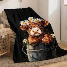 Cozy Highland Cow Print Throw Blanket - Soft, Reversible & Versatile For Couch, Bed, Office, And Outdoor Use - Perfect Gift Idea - Multicolor 4 - View 1