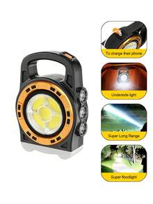 1pc Solar Powered Multifunctional Portable Lamp, Long-Range Floodlight Dual Mode Lighting, Outdoor Emergency Phone Charger Light, Suitable For Camping, Night Searching, Emergency Power Supply, Multi-Light Switching And Outdoor Scenarios - Solar Hand Lamp - View 8